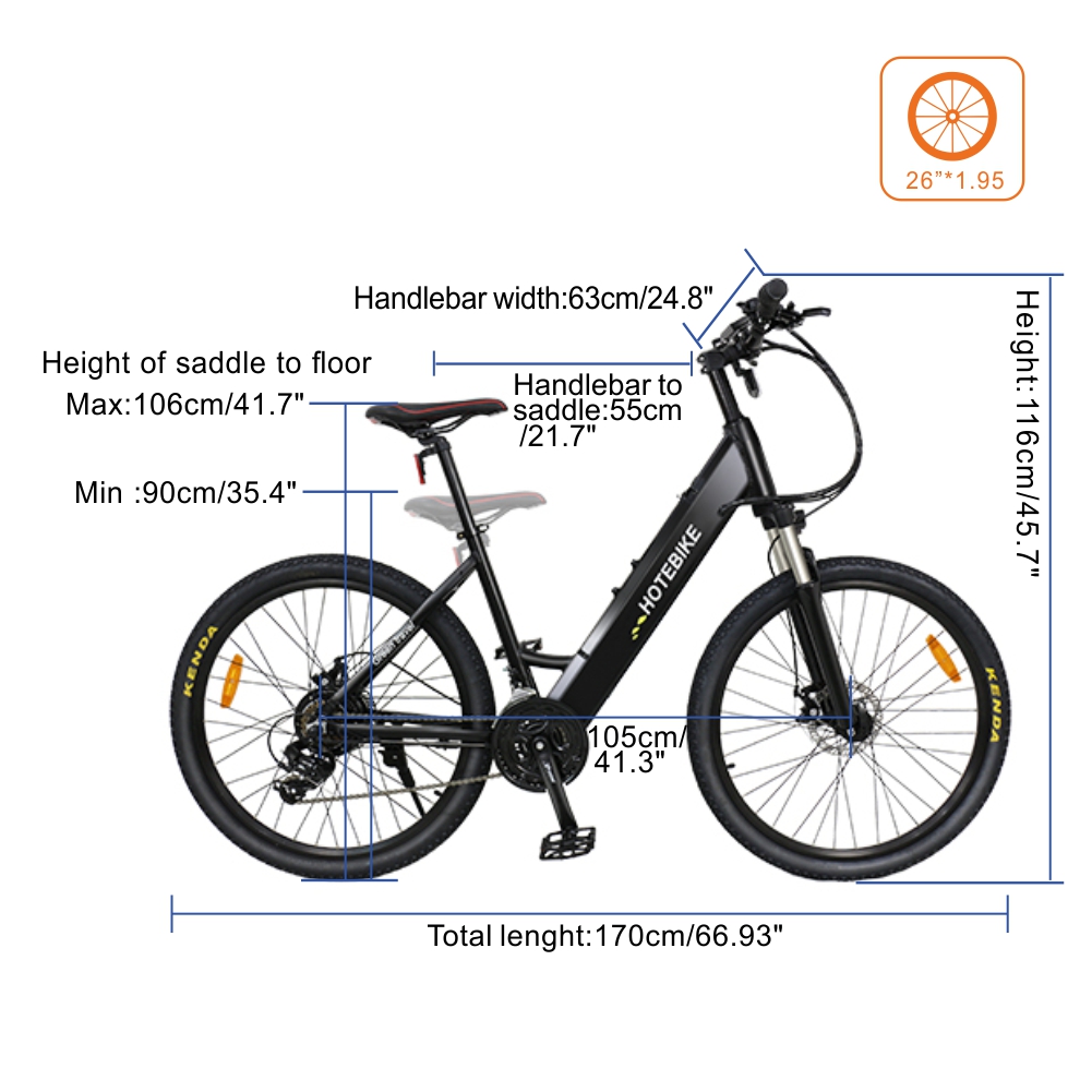 26 inch electric bikes city bikes mountain bike for men women adults (A5AH26-36V350W) - City Electric Bike - 1