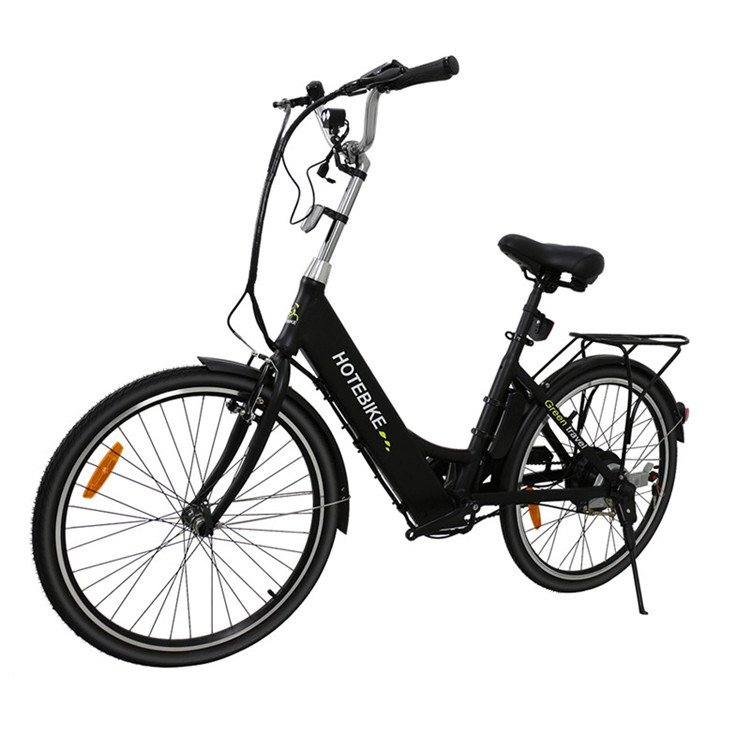 7 speed black power cycle electric city bike for sale (A5-black) - City Electric Bike - 1