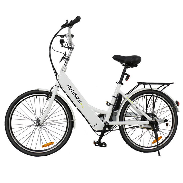 White color 24 inch cool electric bikes for sale (A5) - City Electric Bike - 1