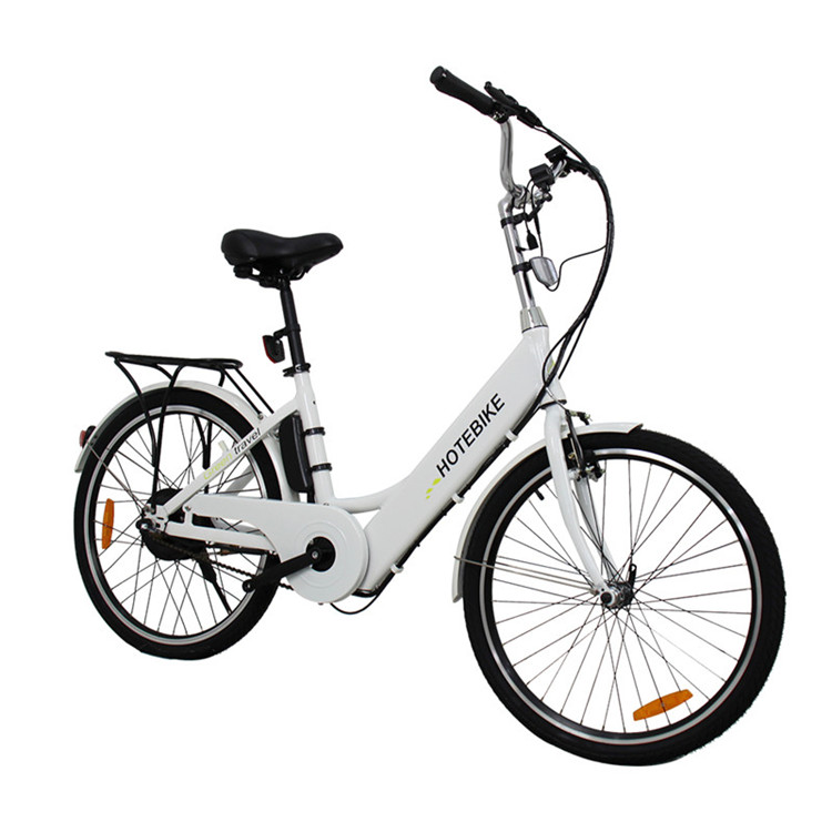 White color 24 inch cool electric bikes for sale (A5) - City Electric Bike - 2