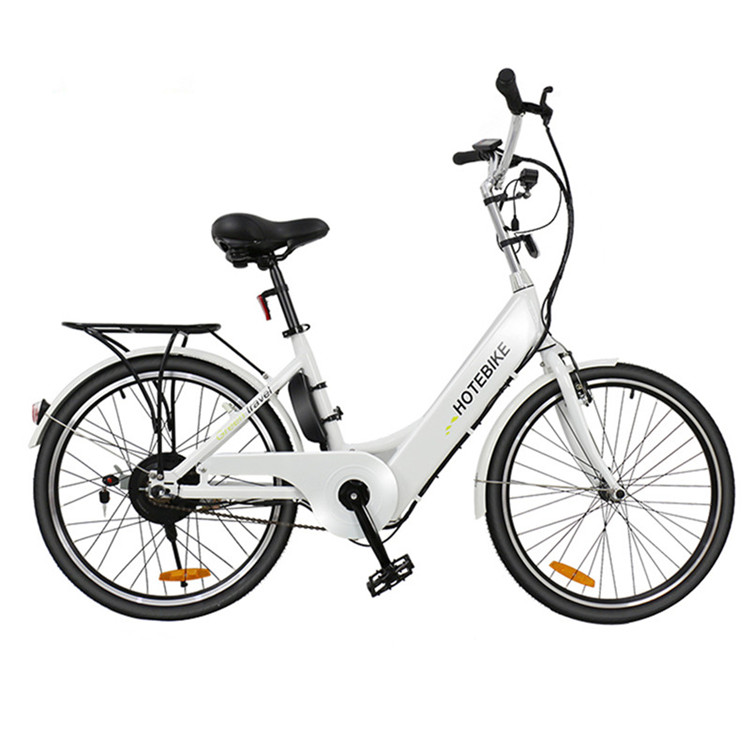 White color 24 inch cool electric bikes for sale (A5) - City Electric Bike - 3