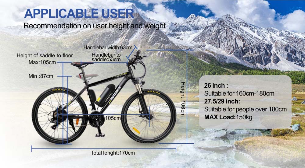 The Best Hybrid Electric Mountain Bikes (A6AB26-36V350W) - Mountain Electric Bike - 2
