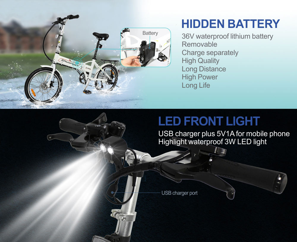 HOTEBIKE Mini Folding Electric Bikes 20