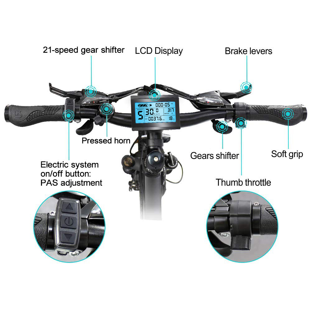 long range electric bike 48V20AH Hidden Battery A6AH26 48V750W - Mountain Electric Bike - 2