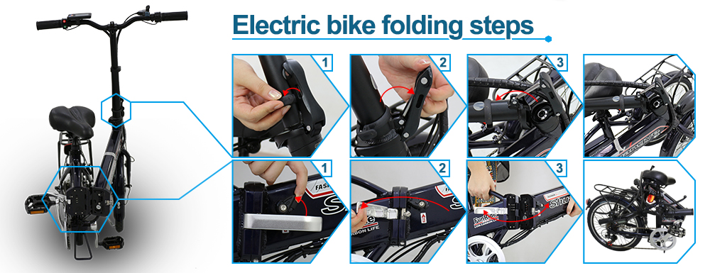 HOTEBIKE Mini Folding Electric Bikes 20