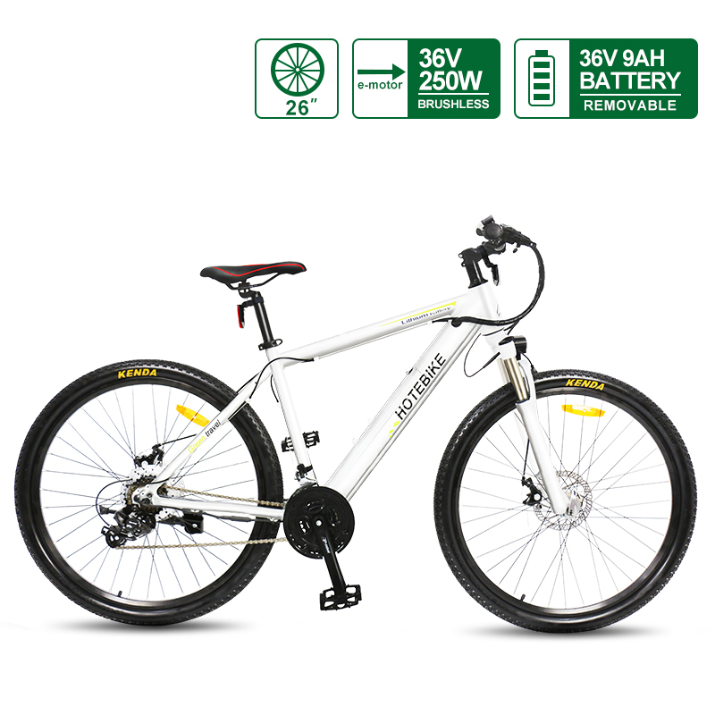 26-palcový hotový elektrický horský bicykel A6AH26-WHITE