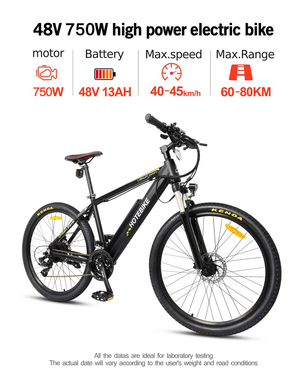 48V 750W highpower 27.5*1.95 inch Best Adult Electric Mountain Bikes (A6AH2648V750W) hotebike