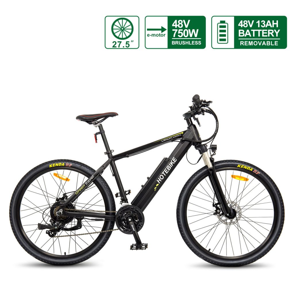 Electric Bicycle 48v 750w 25MPH 27.5 inch with Removable Battery