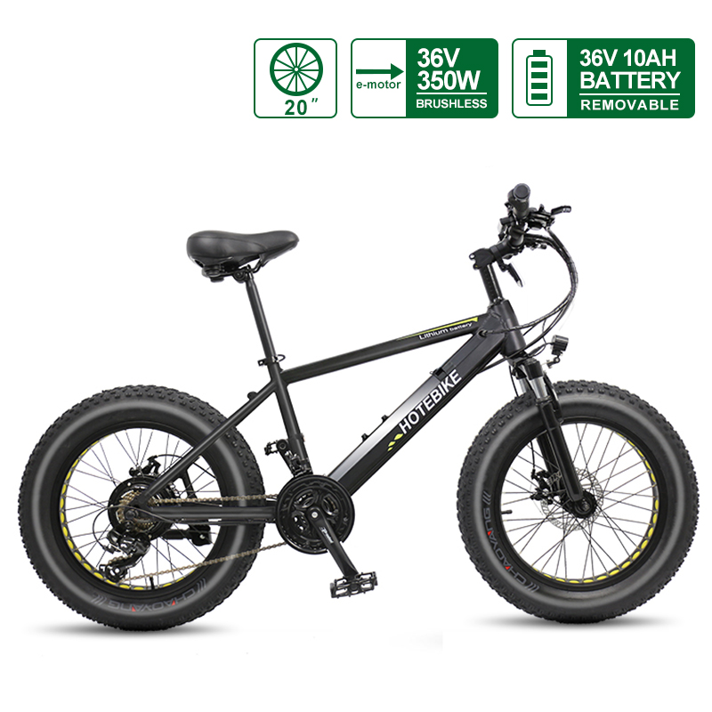 Električni mini bicikl za debele gume na plaži Električni bicikl 20 inča 36V 350W