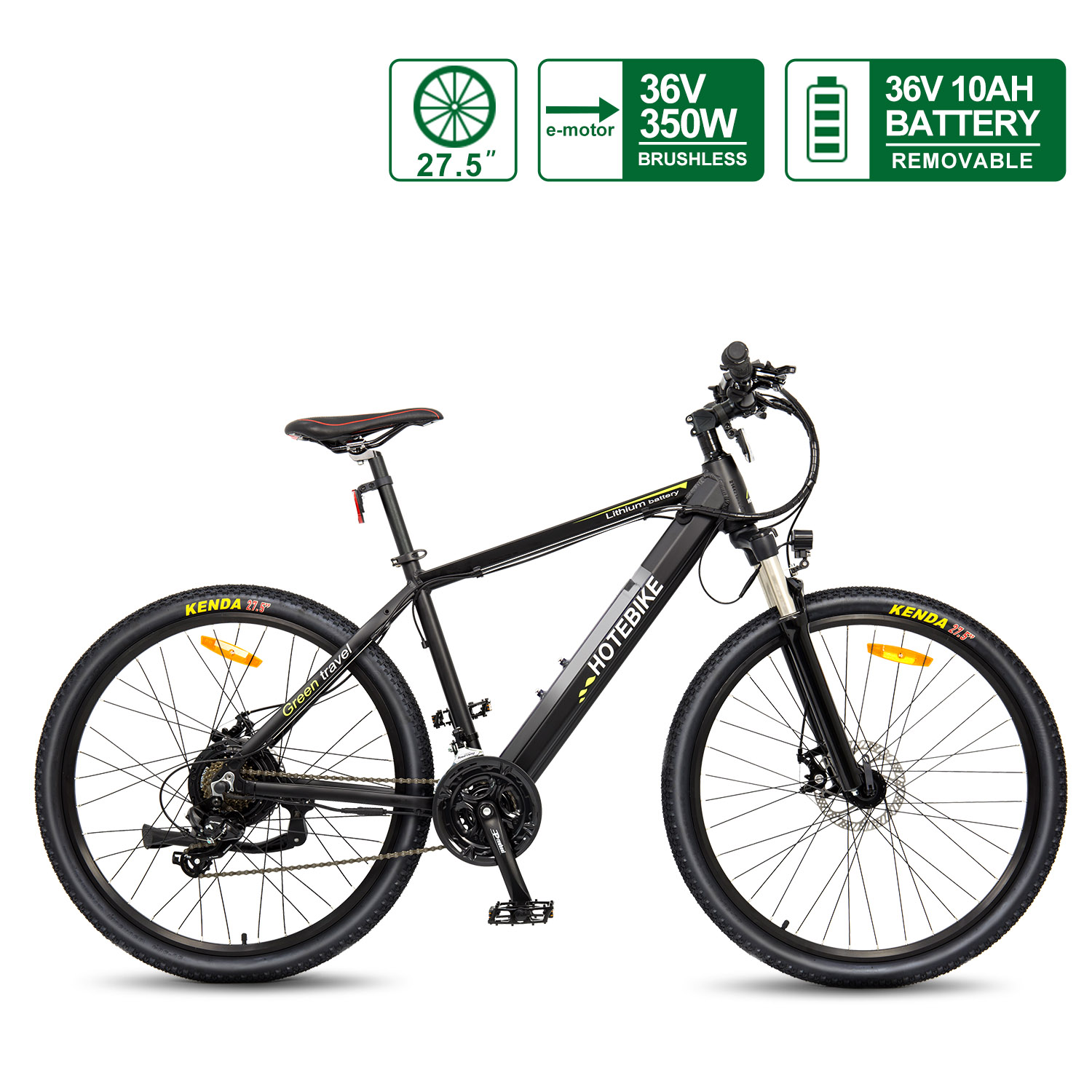 Bicicletas de montaña eléctricas de 27.5 pulgadas Batería oculta de 350 W  Ebike