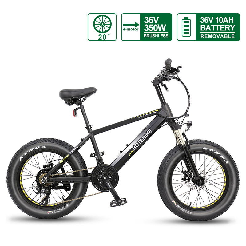 Roti elettriċi żgħar tat-tajer tax-xaħam 20 "36V 350W bajja roti elettriċi silġ bike (A6AH20F-36V350W)