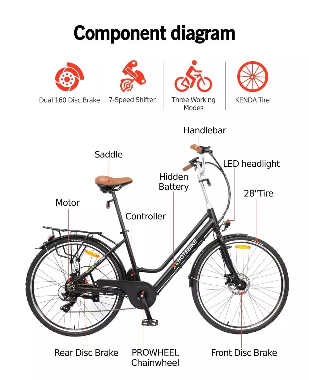 28 inch electric bicycle best commuter ebike (A3AL28) - City Electric Bike - 3