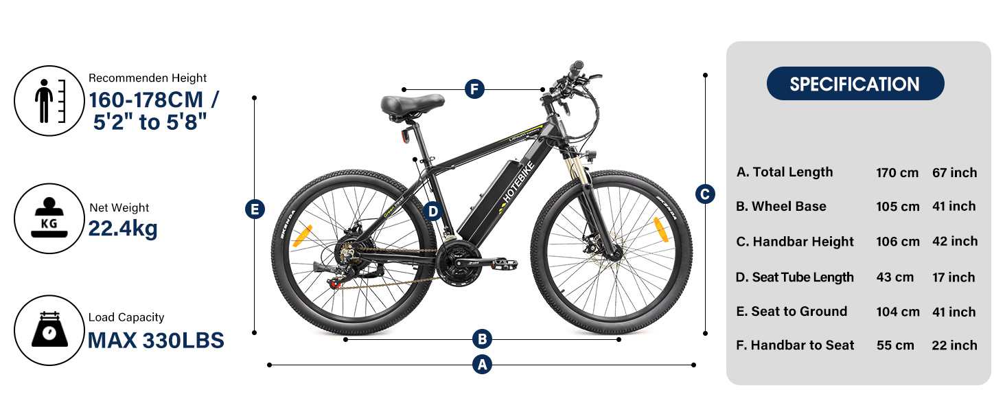 48V 500W Electric Mountain Bike Removable Battery HOTEBIKE - Mountain Electric Bike - 12