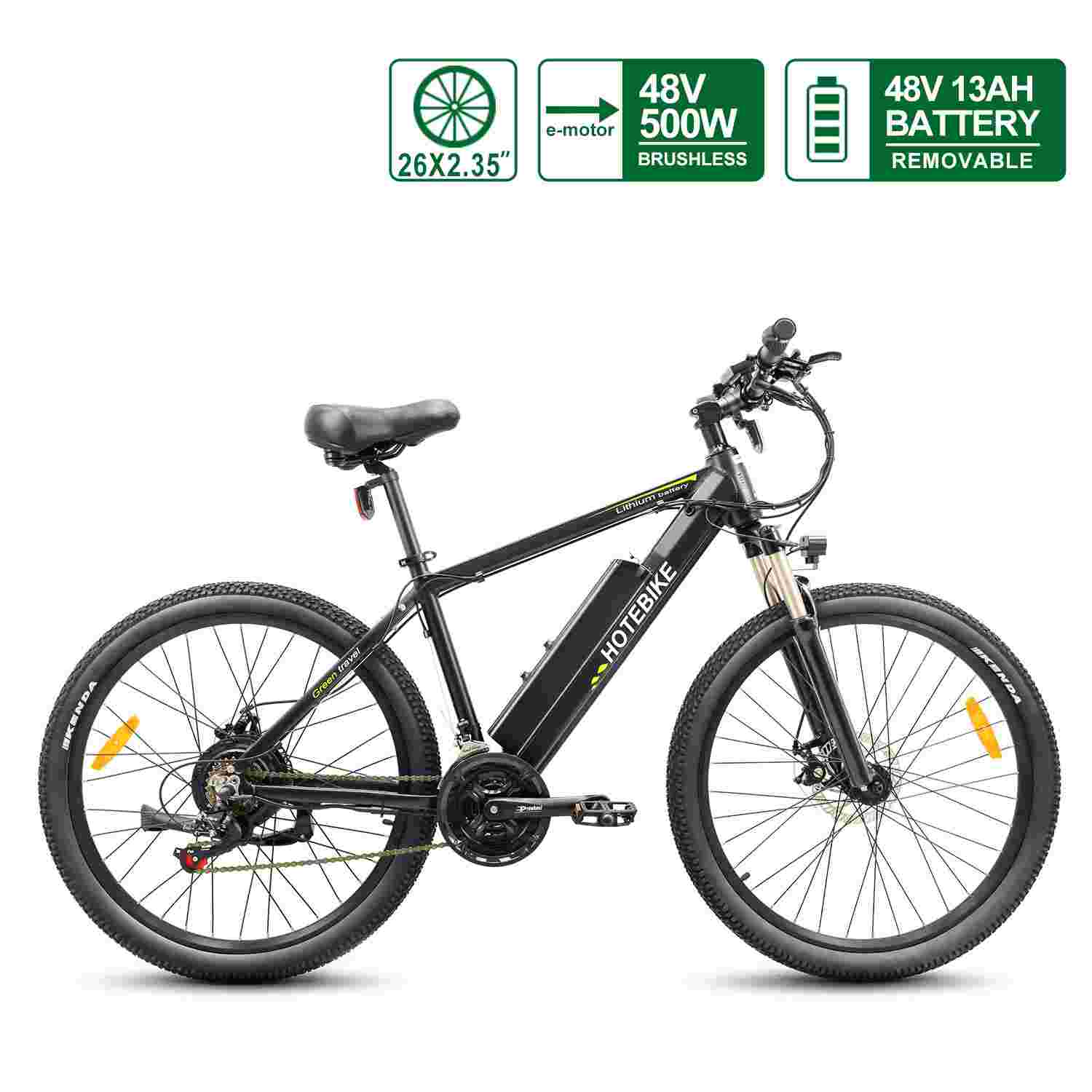 Xe đạp leo núi điện 48V 500W Pin rời HOTEBIKE