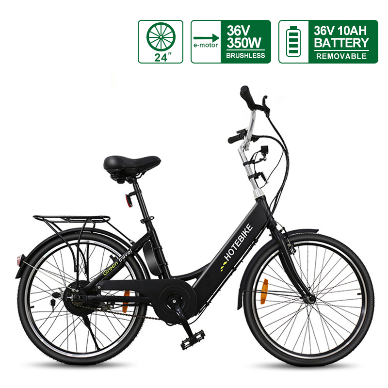 7-speed zwarte power cycle elektrische stadsfiets te koop (A5-zwart)