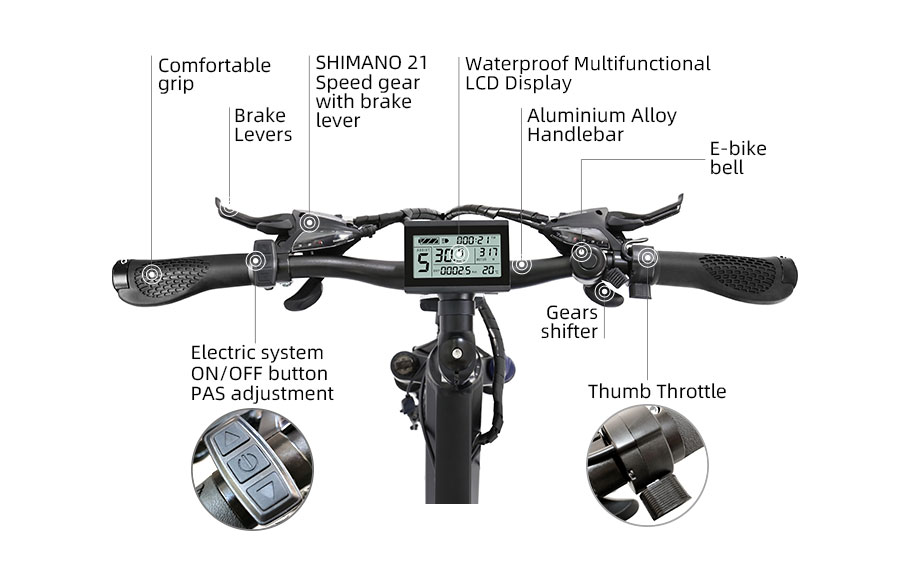 Electric Bike 48V 20AH Battery 26 Inch eBike frame A6AH26 - Mountain Electric Bike - 3