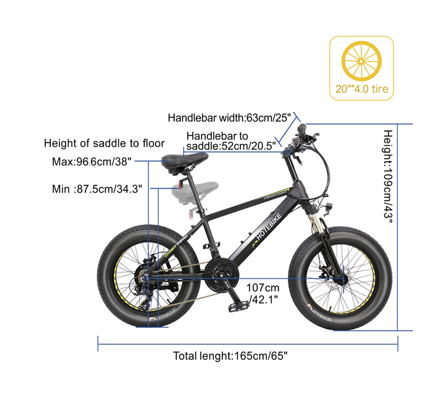 Electric Mini Bike Beach Fat Tire Electric Bike 20 inch 36V 350W - Fat Tire Electric Bike - 13