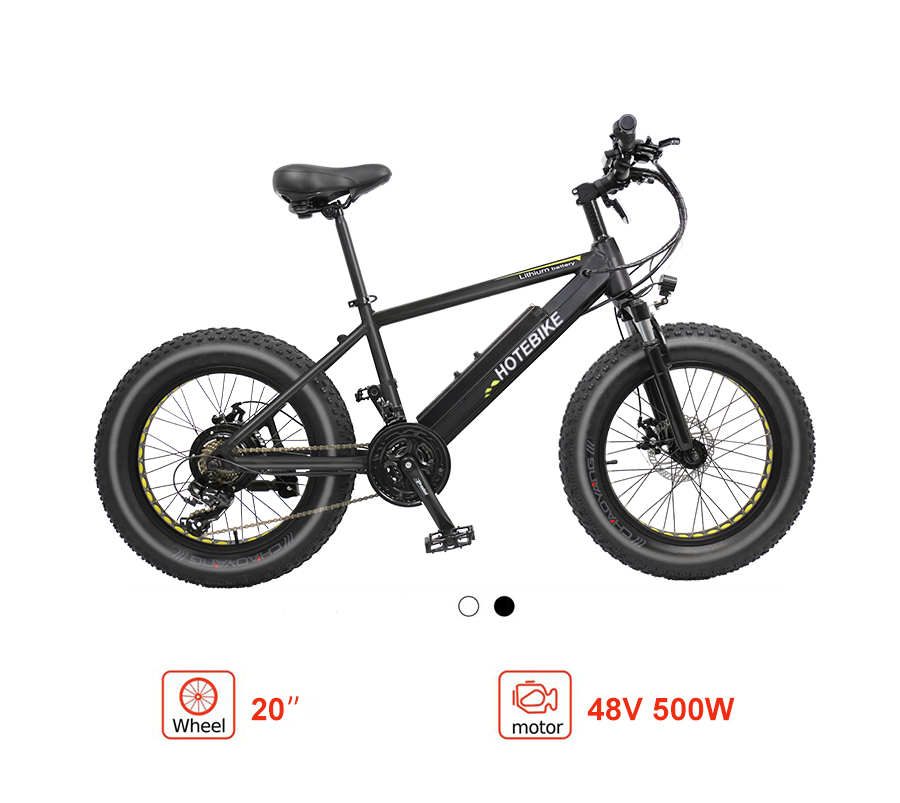 20 inch Mini Bike Electric Fat Bike Canada Beach Bicycle (A6AH20F-48V500W) - Electric Bike Canada - 1