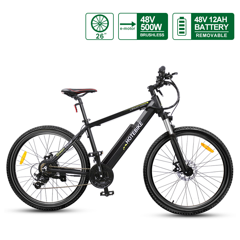 48V 500W 26 ″ E Mountain Bike nwere batrị mbughari