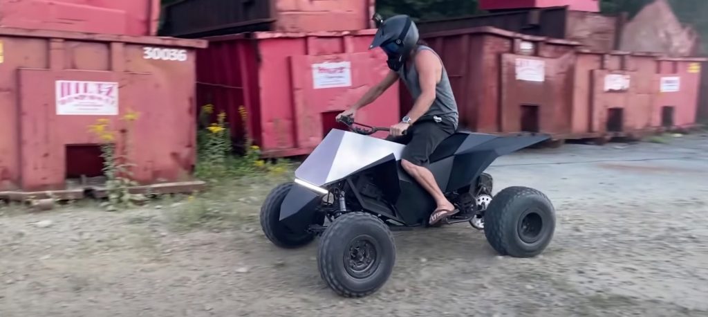 Watch Tesla Cyberquad DIY electric ATV go 100 mph