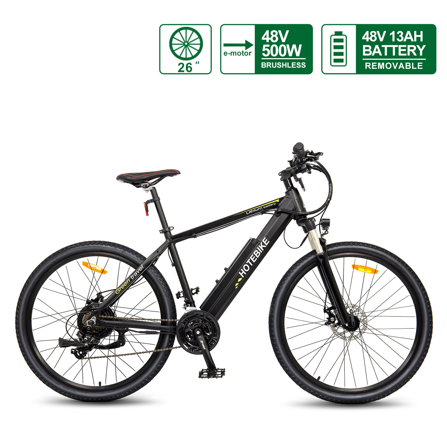  Triciclo eléctrico para adultos, motor de 500 W, bicicleta  eléctrica de montaña con neumáticos gruesos de 48 V 10 Ah, batería de 7  velocidades y 20 pulgadas, triciclo de ciclismo al