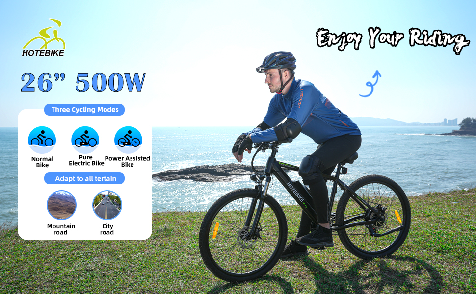 48V 500W 26″ E Mountain Bike with Removable Battery - Mountain Electric Bike - 4