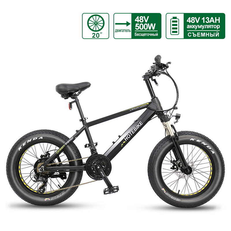 48V500W 20 Inch Electric Fat Bike Fat Tire Electric Bike A6AH20F