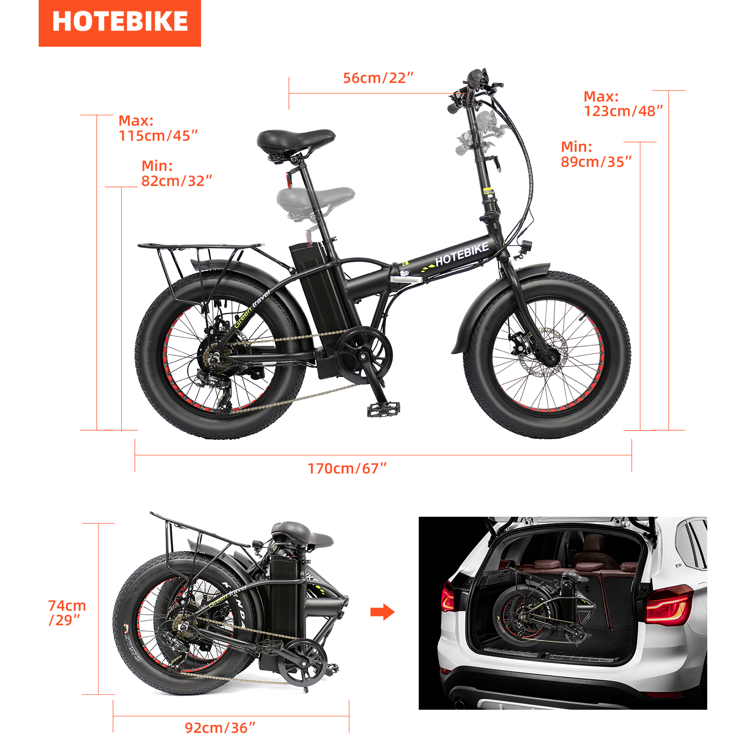 HOTEBIKE E-baesekele e tsamaeang hantle