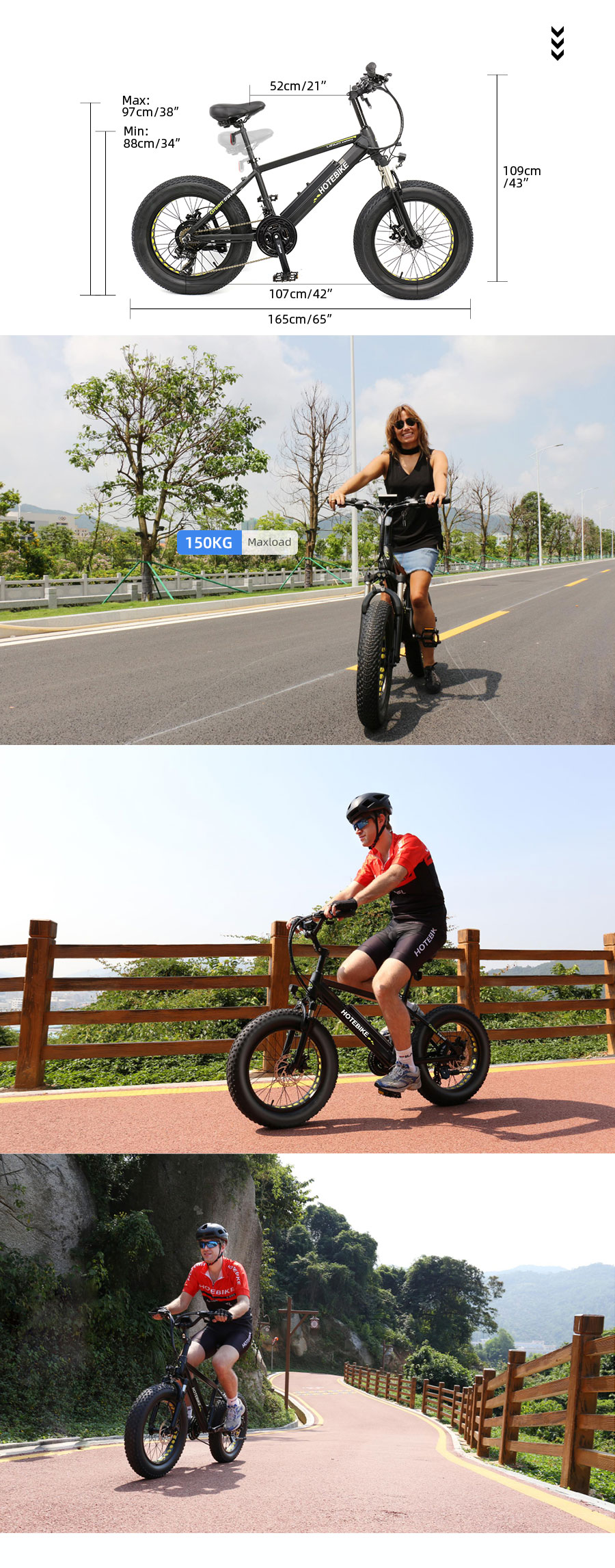 48V500W 20 Inch Electric Fat Bike Fat Tire Electric Bike A6AH20F - Electric Bike Russia - 14