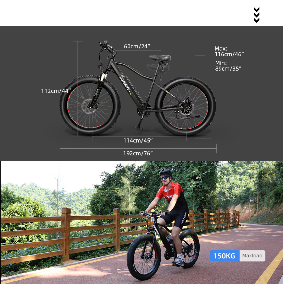 48V 750W Fat Tire Electric Bike Powerful Mountain Bike with 12AH Battery A6AH26F - Electric Bike Russia - 14