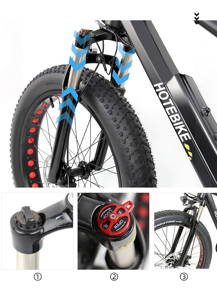 ECOTRIC Powerful Fat Tire Electric Bicycle 26″ Aluminium Frame Suspension Fork Beach Snow Ebike Electric Mountain Bicycle 750W Motor 48V 13AH Removable Lithium Battery - blog - 10