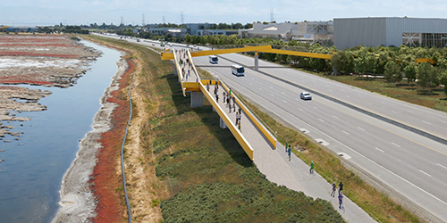 Construction begins on the Bayfront Expressway bicycle and pedestrian bridge in Menlo Park - blog - 1