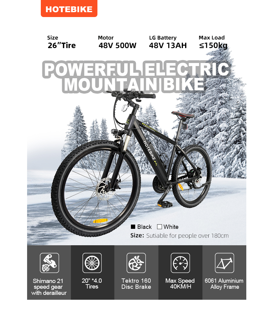 HOTEBIKE has launched A6AH26-500W13AH-2.35Tire specialized electric mountain bike with adjustable handles - blog - 1