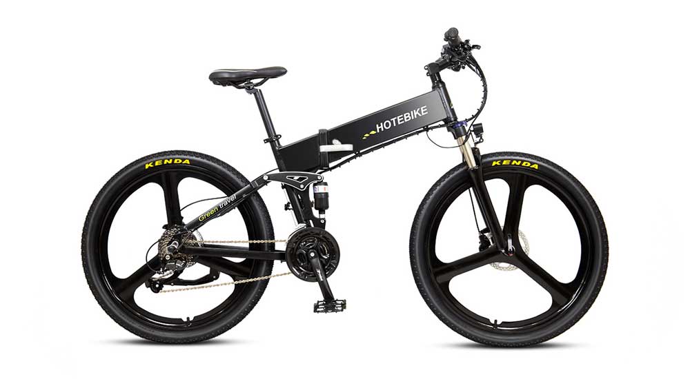 I-ANCHEER Folding Electric Mountain Bike enama-26 ″ Super Lightweight Magnesium Alloy 6 Spokes Integrated Wheel, iPrimum Full Suspension nama-21 Speed ​​Gears