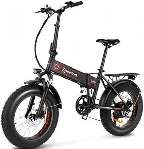 Speedrid Folding Ebike Fat Tire Electric Bike 20″ 4.0, 500W Powerful Motor, 36V 12.5Ah Removable Battery and Professional 6 Speed