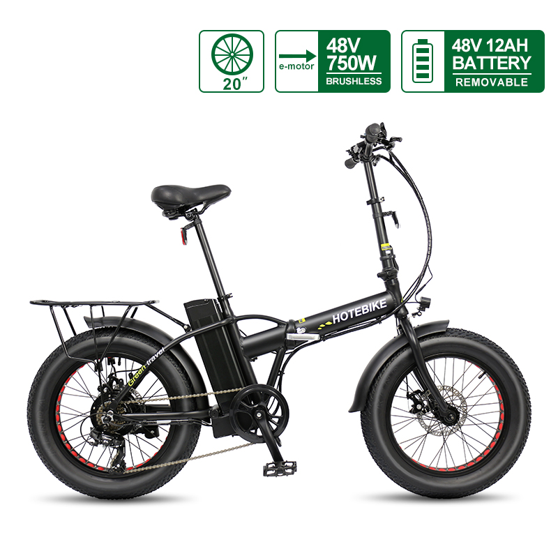 48V 750W vou elektriese fiets vetbandfiets elektriese mini-fiets A7AM20