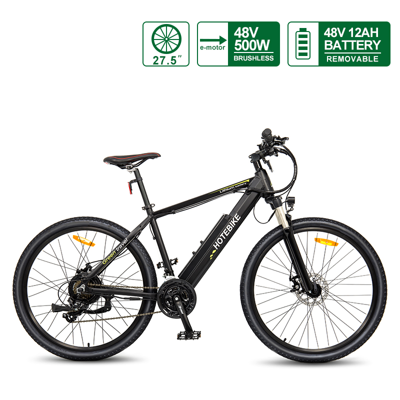 27.5 Inch Electric Bicycle 48V 500W 12AH Motorised Bicycle Removable Battery for Sale
