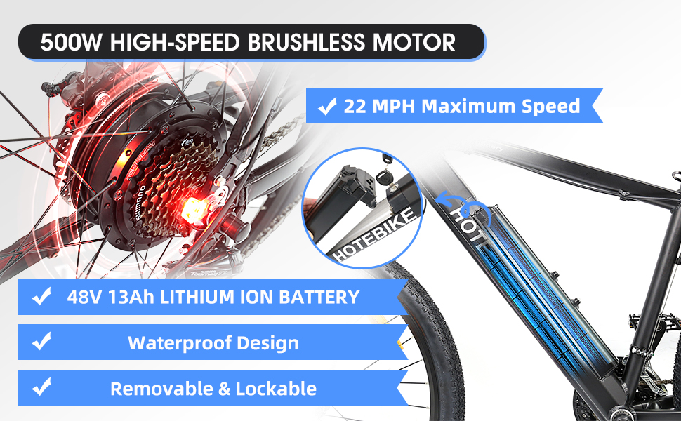 48V 500W Mountain Electric bike 27.5