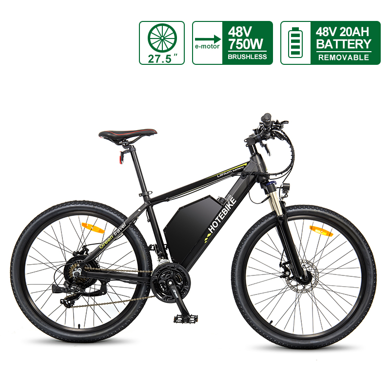 Biçikletë elektrike malore 27.5 inç me bateri 48V 20AH HOTEBIKE Biçikletë elektrike A6AH26