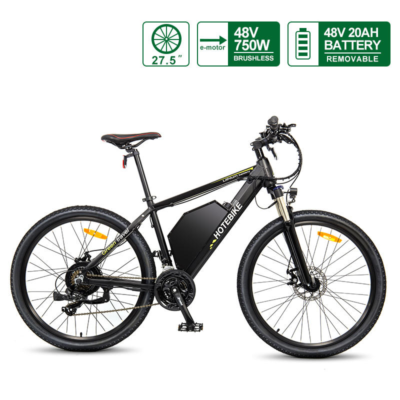 27.5 Inci Electric Mountain Sapédah sareng 48V 20AH Batré HOTEBIKE Sapédah Éléktrik A6AH26