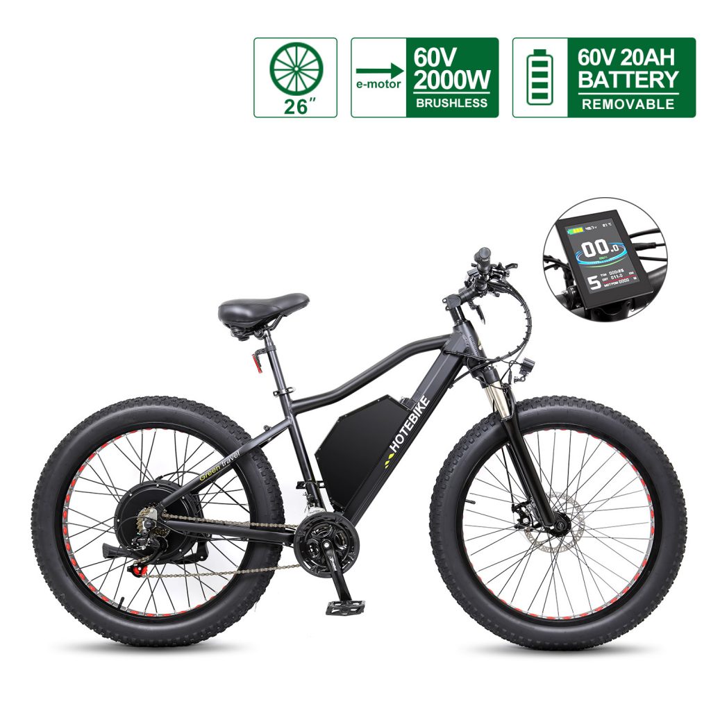 Basikal Elektrik 2000W untuk Dijual A7AT26 Lebih daripada 100KM Bike Elektrik Julat Lebih Panjang 55 KM / H Basikal Elektrik Terpantas