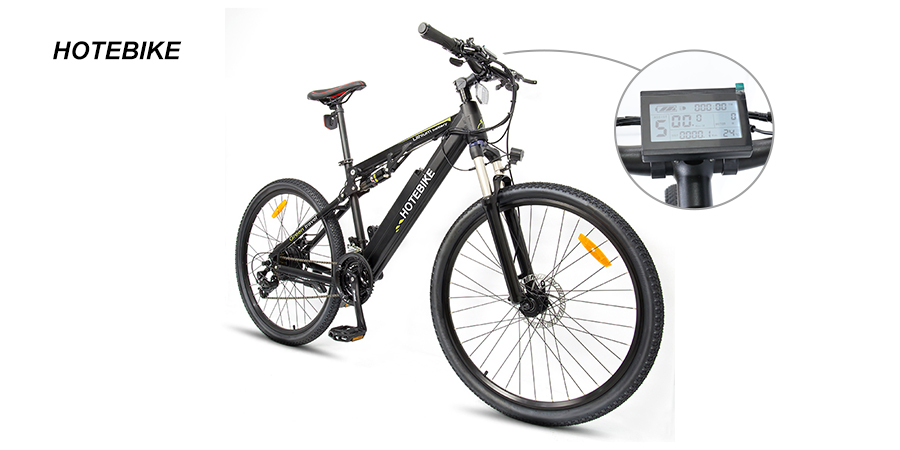 48V 750W Full Suspension Electric Moutain Bike HOTEBIKE Electric Bicycle - Electric Bike Europe - 1