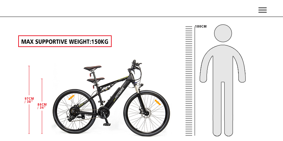 48V 750W Full Suspension Electric Moutain Bike HOTEBIKE Electric Bicycle - Electric Bike Europe - 11