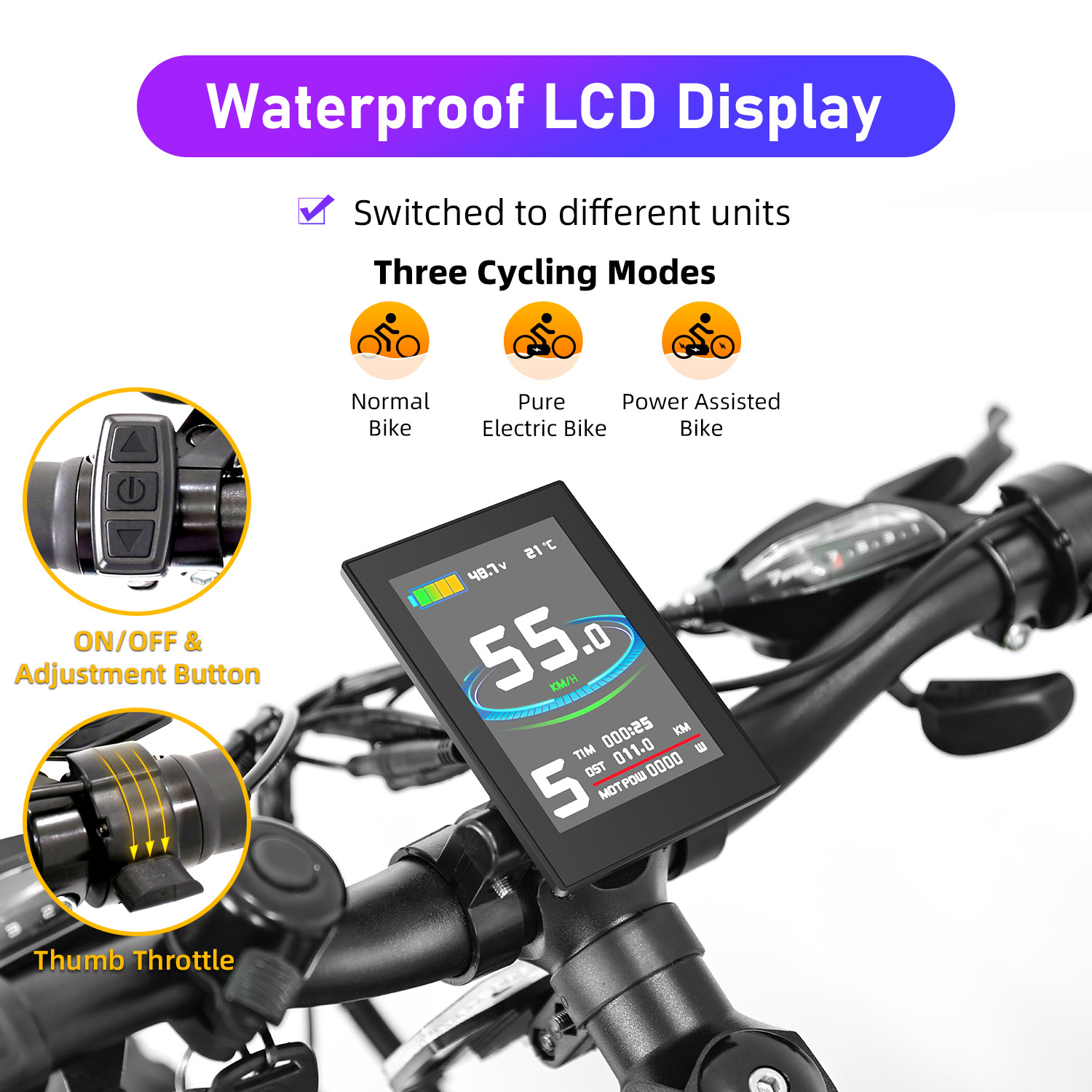 Hotebike z wyświetlaczem LCD