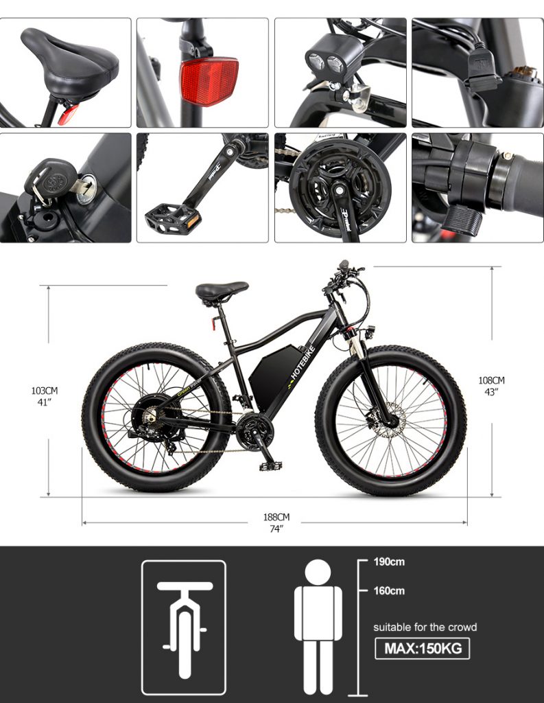 2000W  Fat Tire Electric Bike With Double Shoulder Downhill Bike Fork Suspension - News - 5