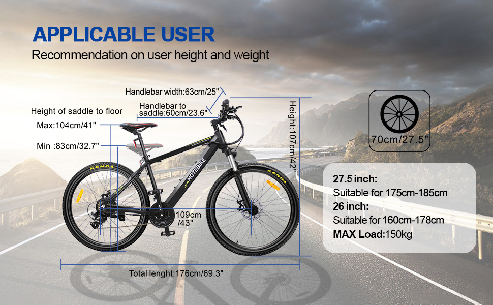 Electric Mountain Bike 27.5 Inch Frame 36V Hidden Battery 350W - Spring Sale in the USA - 12