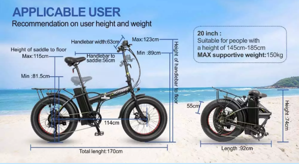 48V 750W folding electric bike fat tire bike electric mini bike A7AM20 - Folding Electric Bike - 5