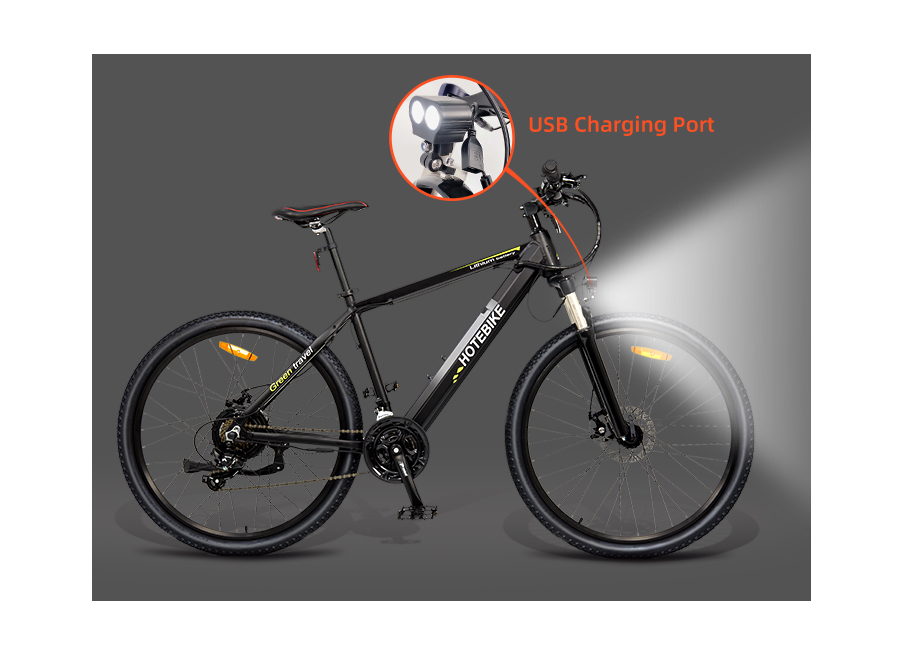 27.5 Inch Electric Mountain Bike with 48V 20AH Battery HOTEBIKE Electric Bicycle A6AH26 - Mountain Electric Bike - 12