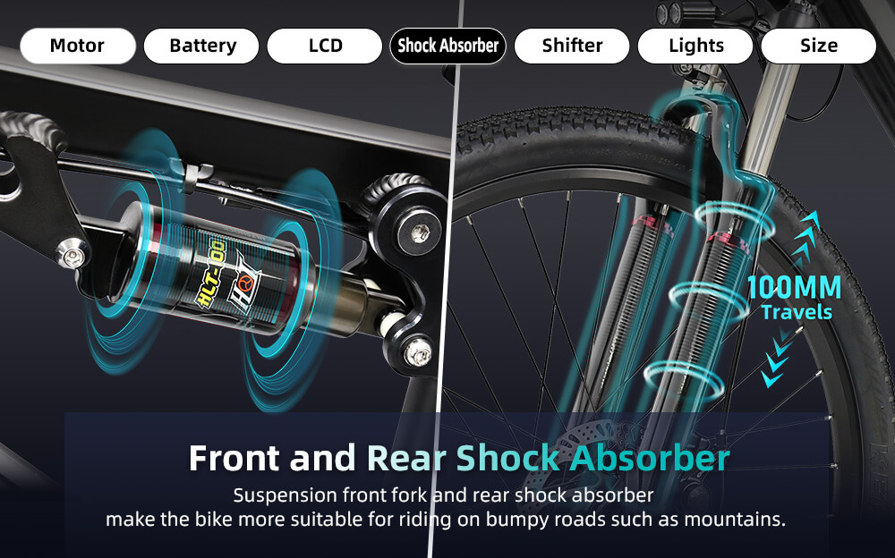 Fully Suspension Electric Mountain Bike 500W 27.5