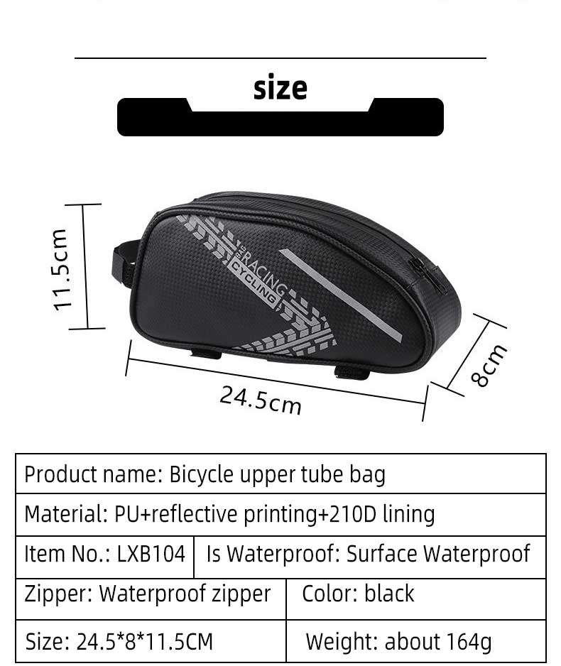 Waterproof Bicycle Bag Front Tube Frame Bag Tools Pouch Cycling Accessories - HOTEBIKE - 2